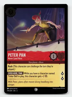 Peter Pan 119/204 Common Into the Inklands Cold Foil Lorcana Card - Image 1