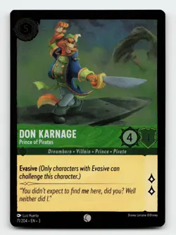 Don Karnage 71/204 Common Into the Inklands Cold Foil Lorcana Card - Image 1
