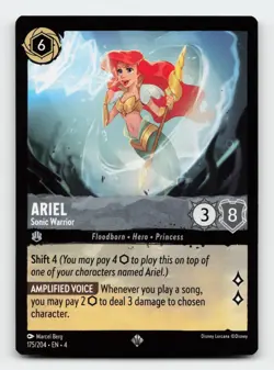 Ariel 175/204 Super Rare Ursula's Return Lorcana Card - Image 1