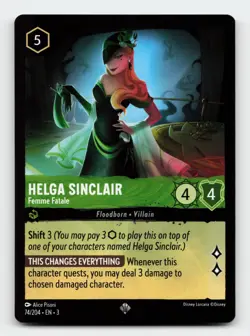 Helga Sinclair Femme Fatale 74/204 Super Rare Into the Inklands Lorcana Card - Image 1