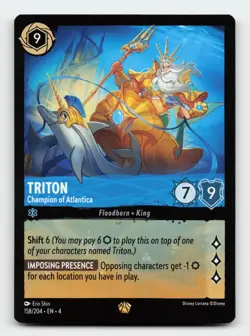 Triton Champion of Atlantica 158/204 Ursula's Return Lorcana Card - Image 1