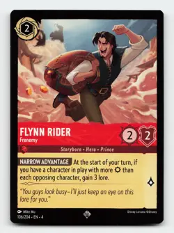 Flynn Rider 106/204 Super Rare Ursula's Return Lorcana Card - Image 1