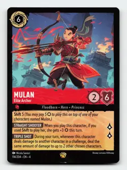 Mulan Elite Archer 114/204 Ursula's Return Lorcana Card - Image 1