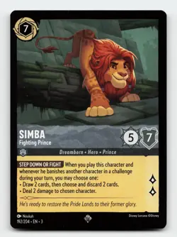 Simba 192/204 Super Rare Into the Inklands Lorcana Card - Image 1