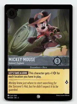 Mickey Mouse 181/204 Common Into the Inklands Cold Foil Lorcana Card - Image 1