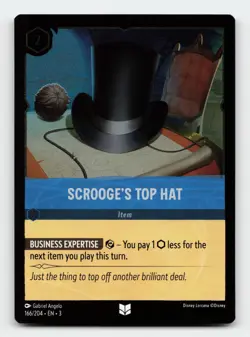 Scrooge's Top Hat 166/204 Uncommon Into the Inklands Cold Foil Lorcana Card - Image 1