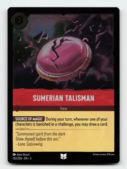 Sumerian Talisman 133/204 Uncommon Into the Inklands Cold Foil Lorcana Card - Image 1