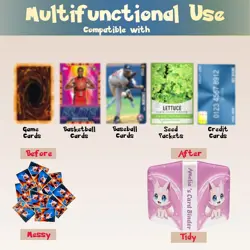 Trading Card Binder 440 Slots - Pink 4-Pocket Zipper Case + Stickers - Image 4