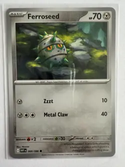 127/182 FERROSEED | COMMON | PARADOX RIFT POKEMON CARD - Image 1