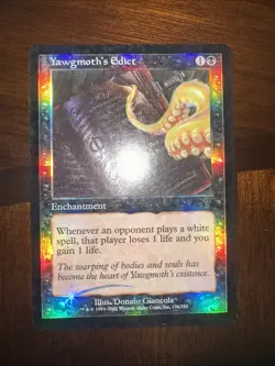 7th Edition MTG FOIL Yawgmoth's Edict Enchantment EDH Commander Vintage Legacy - Image 1