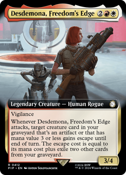 Desdemona, Freedom's Edge (Extended Art) Fallout NM Rare MAGIC MTG CARD ABUGames - Image 1