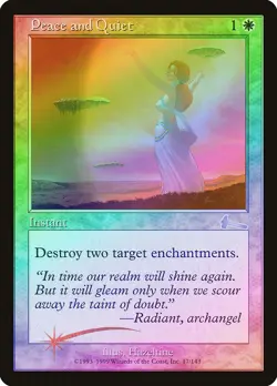 Peace and Quiet FOIL Urza's Legacy HEAVILY PLD White Uncommon MTG CARD ABUGames - Image 1