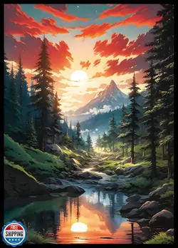 MTG Card Sleeves - Taiga - Fantasy Dual Lands Series - Ultra Clear Front and - Image 1
