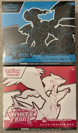 Pokemon Center Black Bolt & White Flare Elite Trainer Box ETB Set New Sealed - Image 1