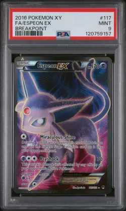 PSA 9 Espeon EX Breakpoint Full Art Holo Pokemon Card #117 Mint Clean - Image 1