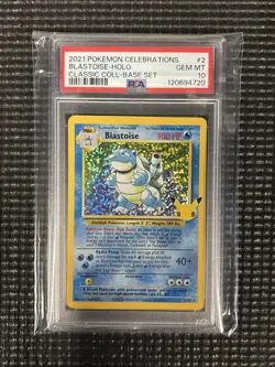 Pokemon TCG Blastoise 2/102 Celebrations: Classic Collection Holo PSA 10 - Image 1