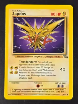 Zapdos 30/62 Fossil Regular LP Pokemon TCG Ships FAST - Image 1