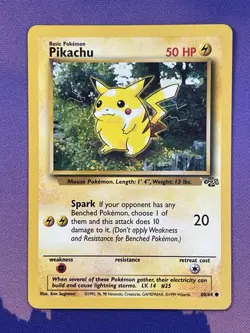 Pikachu Common Jungle 60/64 LP Pokemon WOTC - Image 1