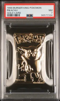 1999 Pikachu Pokemon Gold-Plated Burger King Promo Psa 7 - Image 2