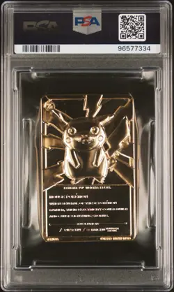 1999 Pikachu Pokemon Gold-Plated Burger King Promo Psa 7 - Image 3