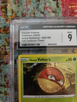 Hisuian Voltorb 002/189 Astral Radiance Holo Pokemon TCG CGC Mint 9 - Image 3