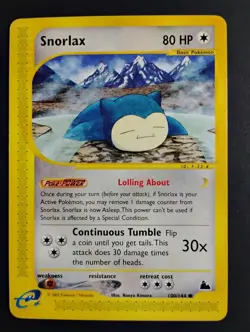 Snorlax 100/144 Skyridge Non-Holo NM Vintage Pokemon Card 2003 - Image 1