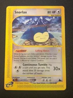Snorlax 100/144 Skyridge Non-Holo NM Vintage Pokemon Card 2003 - Image 1