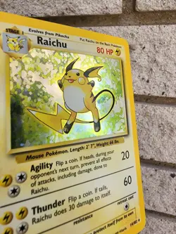 Pokemon TCG Raichu Base Set Holo Rare Card 14/102 Vintage - Image 1
