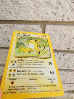 Pokemon TCG Raichu Base Set Holo Rare Card 14/102 Vintage - Image 3