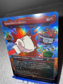 Knuckle's Gloves - RAINBOW FOIL - MTG Secret Lair x Sonic - NM Card - Image 2