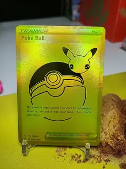 Poke Ball SWSH146 Gold Celebrations Promo Holo Pokemon Card - Image 1