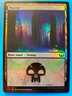 MTG 1x FOIL Swamp 266 Streets of New Capenna Magic the Gathering Card x1 NM - Image 1