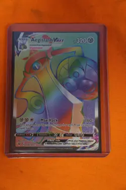 Pokemon 190/185 Aegislash Vmax Rainbow Secret Rare Vivid Voltage Card - Image 2