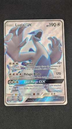 Lugia GX (Full Art) 207/214 Sun And Moon Lost Thunder Holo Pokemon NM - Image 1