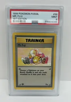1999 Pokemon Fossil 1st Edition Mr. Fuji #58 PSA 9 MINT - Image 1