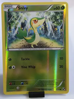 Pokemon Snivy 1/114 Black & White Reverse Holo - LP - Image 1