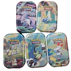 Pokemon 5 Tins Galar Friends Mini Collector Set NO CARDS Storage Tins Only - Image 1