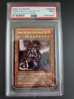 🔥Horus Black Flame Dragon Ultimate Rare, Unlimited SOD-EN008 PSA MINT 9 YuGiOh - Image 1