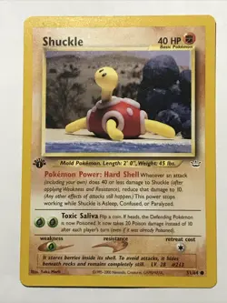 1st Edition Neo Revelation Shuckle 51/64 Pokemon Card WOTC Vintage - Image 1