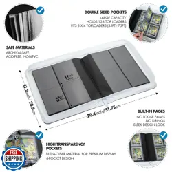 FunGuys Toploader Binder, Trading Card Binder Storage,128 4 Pocket Top Loader - Image 4