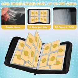4 Pocket Zip Trading Card Collection Binder Collector Card Album for Game Cards - Image 5