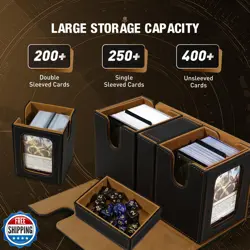 TiMOVO MTG Deck Box, Commander Deck Case Fits 200+ Double-Sleeved Cards, Magn - Image 3
