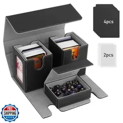 TiMOVO MTG Deck Box, Commander Deck Case Fits 200+ Double-Sleeved Cards, Magn - Image 1