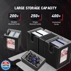 TiMOVO MTG Deck Box, Commander Deck Case Fits 200+ Double-Sleeved Cards, Magn - Image 3