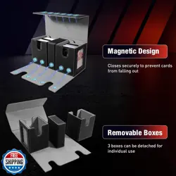 TiMOVO MTG Deck Box, Commander Deck Case Fits 200+ Double-Sleeved Cards, Magn - Image 5