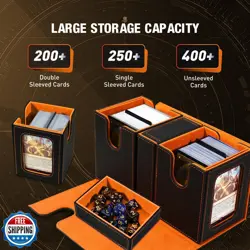 TiMOVO MTG Deck Box, Commander Deck Case Fits 200+ Double-Sleeved Cards, Magn - Image 3