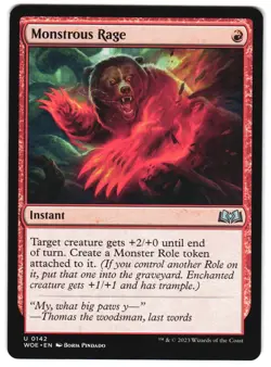 Monstrous Rage 142 Wilds of Eldraine NM MTG - Image 1