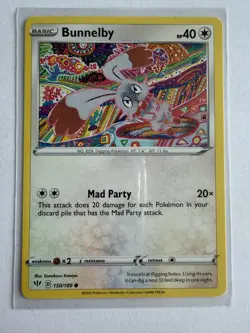 Pokemon Card Bunnelby 150/189 - Darkness Ablaze 2020 Common - NM - Image 1