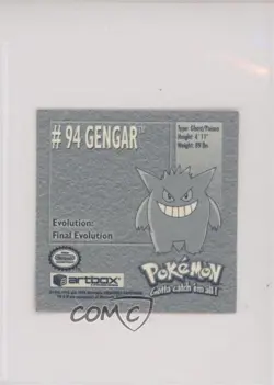 Gengar Artbox Pokemon Stickers Series 1 #94 1999 - Image 2