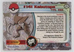 Kabutops Silver Foil Topps Pokemon TV Animation Edition Series 3 #141 2000 - Image 2
